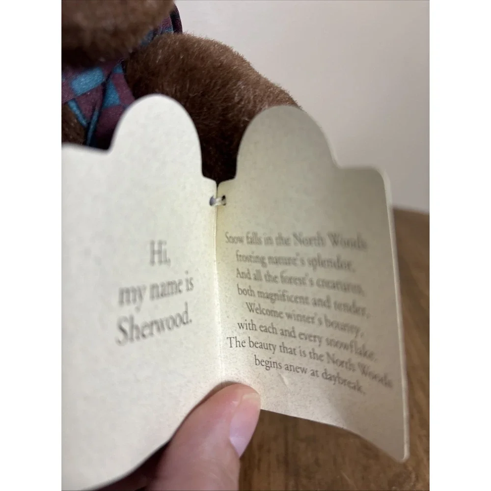 Vintage Applause North Woods Sherwood Raccoon Plush Toy with Tags Holiday